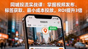 同城投流实战课：掌握视频发布、标签获取、最小成本投放，ROI提升3倍-泱泱学习社