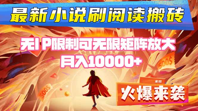 小说阅读搬砖单机每天收益200-400+ 无IP限制可无限矩阵放大 —-泱泱学习社