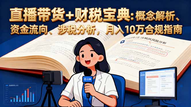直播带货+财税宝典:概念解析、资金流向、涉税分析,月入10万合规指南-泱泱学习社