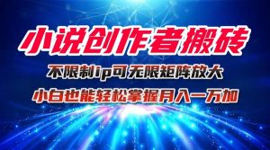 小说创作者搬砖玩法，不限制IP简单无脑 可矩阵无限放大小白也能实现轻...-泱泱学习社