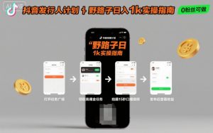 抖音发行人计划全新野路子玩法，随时随地，只要有手机，就能操作，日入1k+【揭秘】-泱泱学习社