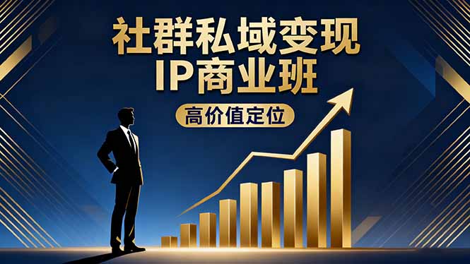 社群私域变现IP商业班,高价值定位,精准引流,私聊成交,实践年盈利破百万-泱泱学习社