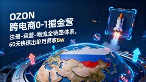 OZON跨境电商0-1掘金营：注册-运营-物流全链路体系，60天快速出单月营收8w-泱泱学习社