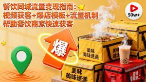 餐饮同城流量变现指南：视频获客+爆店模板+流量机制 帮助餐饮商家快速获客-泱泱学习社