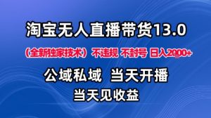 淘宝无人直播13.0,公域私域技术,不封号,不违规布局下半年旺季赛道,日入1K+(独家技术)【揭秘】-泱泱学习社