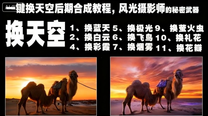 一键换天空后期合成教程，风光摄影师的秘密武器-泱泱学习社