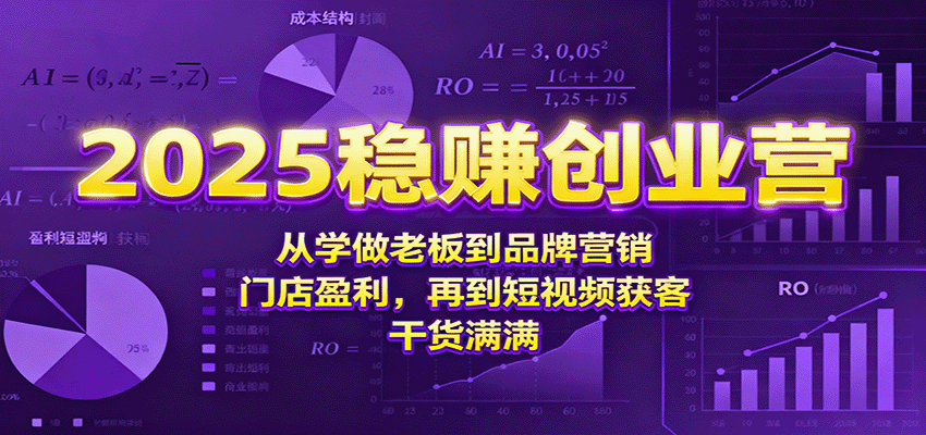 2025稳赚创业营：从学做老板到品牌营销、门店盈利，再到短视频获客，干货满满-泱泱学习社