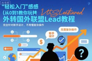 国外联盟賺美刀项目，从0到1教你玩转国外联盟Lead教程，纯新手可操作性100%-泱泱学习社