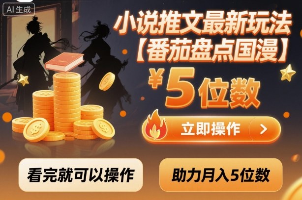 小说推文最新玩法,助力月入5位数【番茄盘点国漫】玩法,看完就可以操作-泱泱学习社