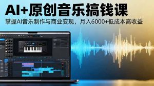 AI+原创音乐搞钱课:掌握AI音乐制作与商业变现,月入6000+低成本高收益-泱泱学习社