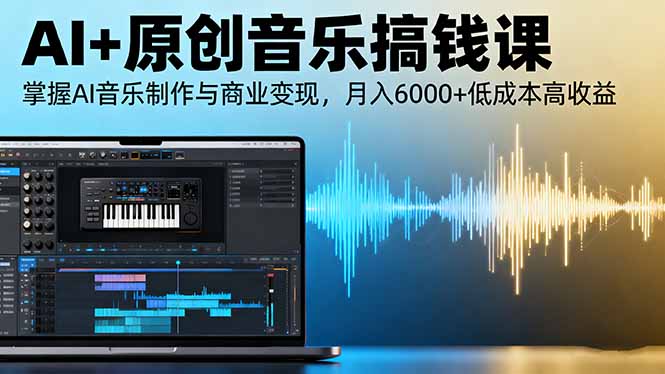 AI+原创音乐搞钱课:掌握AI音乐制作与商业变现,月入6000+低成本高收益-泱泱学习社
