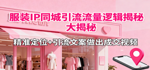 服装IP同城引流流量逻辑大揭秘,精准定位+引流文案做出成交视频-泱泱学习社