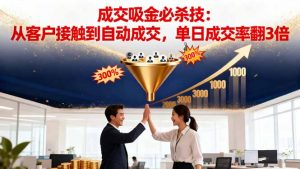 吸金成交营销必杀技：从客户接触到自动成交，单日成交率翻3倍-泱泱学习社