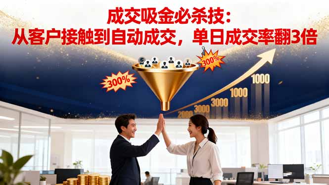 吸金成交营销必杀技：从客户接触到自动成交，单日成交率翻3倍-泱泱学习社