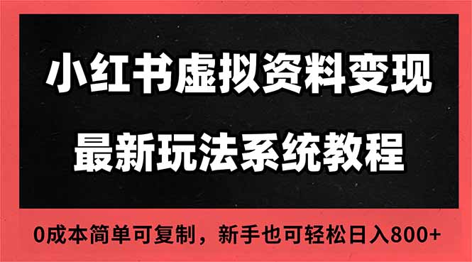 2025小红书虚拟资料最新开店运营教程,搜索流变现玩法,一人多店0成本…-泱泱学习社