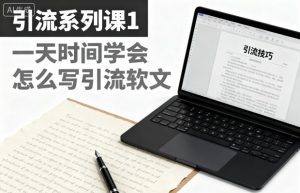 引流系列课1，一天时间学会怎么写引流软文-泱泱学习社