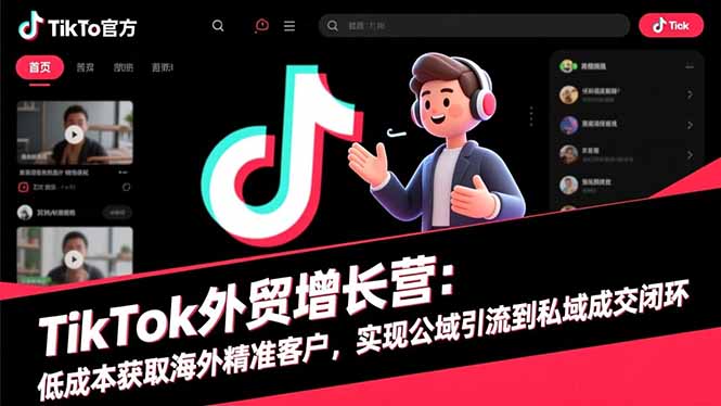 TikTok外贸增长营：低成本获取海外精准客户，实现公域引流到私域成交闭环-泱泱学习社