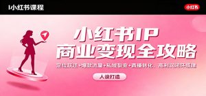 小红书IP商业变现全攻略：定位跃迁+爆款流量+私域裂变+直播转化，高利润闭环搭建-泱泱学习社