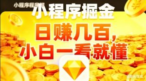 微信小程序掘金项目，日入几张，项目简单，小白一看就懂，5分钟就能学会上手操作【揭秘】-泱泱学习社