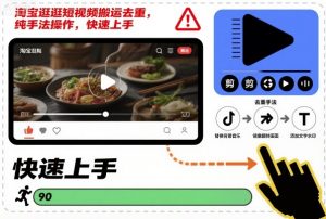 淘宝逛逛短视频搬运去重，纯手法操作，快速上手-泱泱学习社