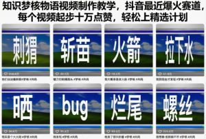 知识梦核物语视频制作教学，抖音最近爆火赛道，每个视频起步十万点赞，轻松上精选计划-泱泱学习社