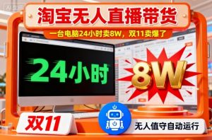 淘宝无人直播带货,一台电脑214小时卖8W,双11卖爆了【揭秘】-泱泱学习社