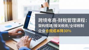 跨境电商-财税管理课程:架构搭建/报关税务/全球税制,企业合规成本降30%-泱泱学习社