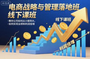 电商战略与管理落地班线下课,教你公司如何从小做到大,如何实现业绩和利润倍增【录音】-泱泱学习社