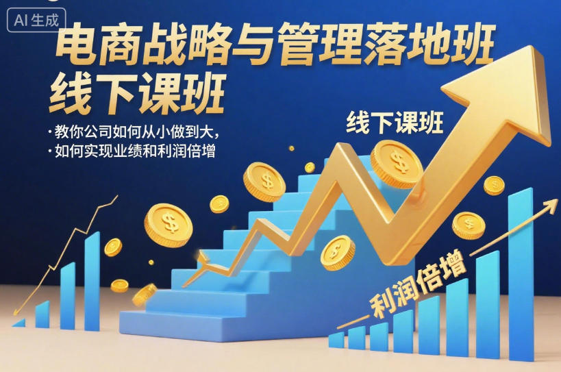 电商战略与管理落地班线下课,教你公司如何从小做到大,如何实现业绩和利润倍增【录音】-泱泱学习社