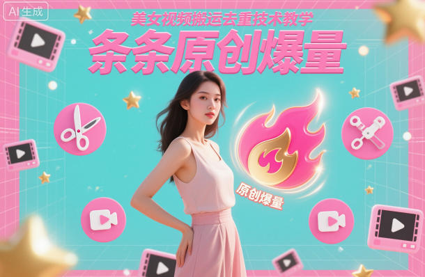 美女视频搬运去重技术教学，条条原创爆量-泱泱学习社