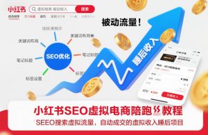 小红书SEO虚拟电商陪跑教程,实现seo搜索被动流量,自动成交的被动收入睡后项目-泱泱学习社
