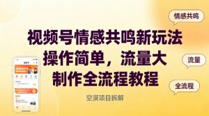 视频号情感共鸣新玩法，操作简单，流量大，制作全流程教程-泱泱学习社
