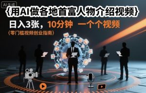 用AI做各地首富人物介绍视频，日入3张，10分钟一个视频-泱泱学习社