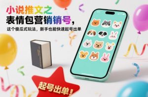 小说推文之表情包营销号，这个傻瓜式玩法，新手也能快速起号出单-泱泱学习社