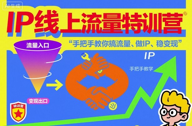 IP线上流量特训营,手把手教你搞流量、做IP、稳变现-泱泱学习社
