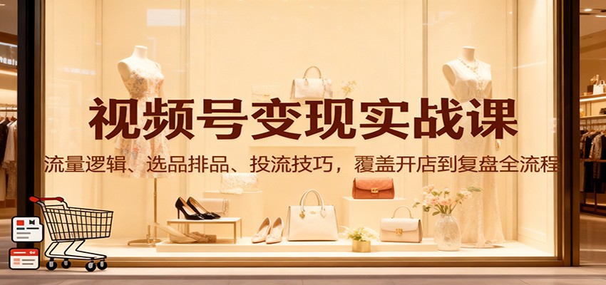 图片[1]-视频号变现实战课：流量逻辑、选品排品、投流技巧，覆盖开店到复盘全流程-泱泱学习社