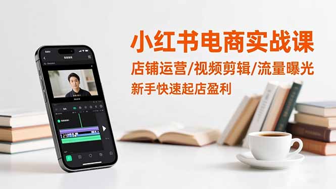 小红书电商实战课:店铺运营/视频剪辑/流量曝光,新手快速起店盈利-泱泱学习社