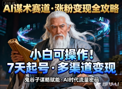 AI谋术赛道,涨粉快速,变现方式多样,小白可操作-泱泱学习社