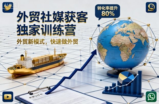 外贸社媒获客独家训练营,外贸新模式,快速做外贸(更新)-泱泱学习社