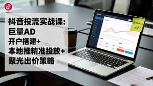 抖音投流实战课:巨量AD开户搭建+本地推精准投放+聚光出价策略,成本降低40%-泱泱学习社