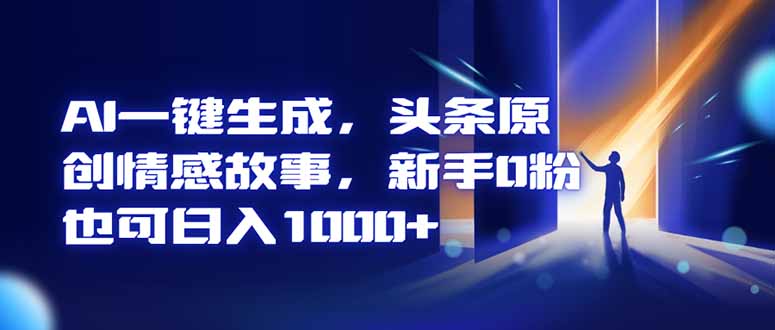 AI一键生成，头条原创情感故事，新手0粉也可日入1000+-泱泱学习社