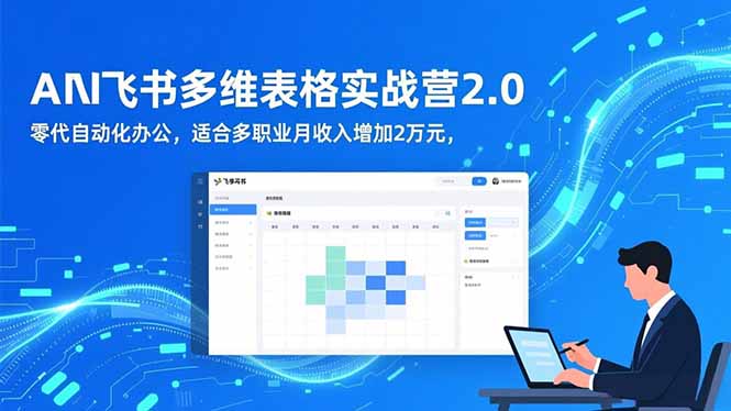 AI+飞书多维表格实战营2.0:零代码自动化办公,适合多职业月收入增加2万元-泱泱学习社