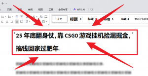 25年底翻身仗，靠CSGO游戏挂机捡漏掘金，搞钱回家过肥年-泱泱学习社