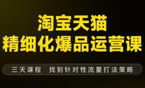 猫课子幽·淘宝天猫精细化爆品运营【音频+字幕+文档】(9月12-14杭州线下课)-泱泱学习社