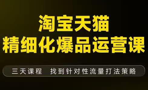 猫课子幽·淘宝天猫精细化爆品运营【音频+字幕+文档】(9月12-14杭州线下课)-泱泱学习社