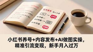 小红书养号+内容发布+AI做图实操，精准引流变现，新手月入过万-泱泱学习社