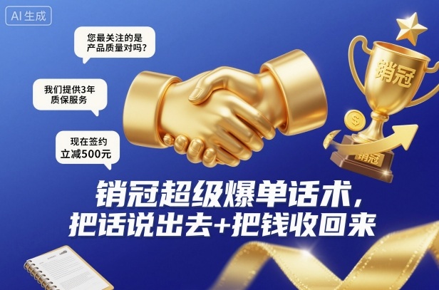 销冠超级爆单话术，把话说出去+把钱收回来-泱泱学习社