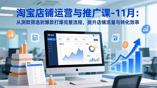 淘宝店铺运营与推广课-11月:从测款筛选到爆款打爆完整流程,提升店铺流量与转化效率-泱泱学习社
