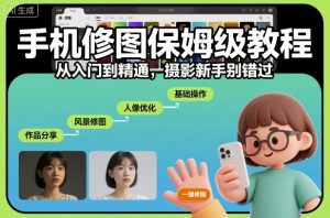 手机修图保姆级教程,从入门到精通,摄影新手别错过-泱泱学习社