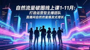 自然流量破圈线上课1-11月：打造运营型主播团队 直播间自然流量爆发式增长-泱泱学习社